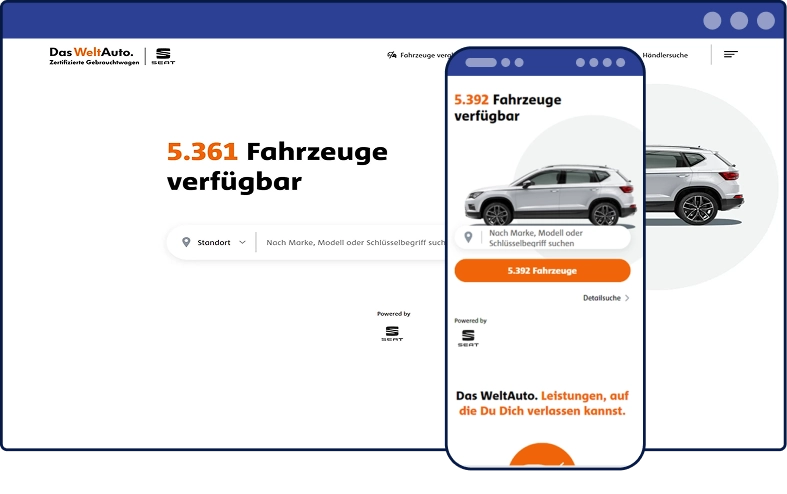 DasWeltAuto responsive platform screens